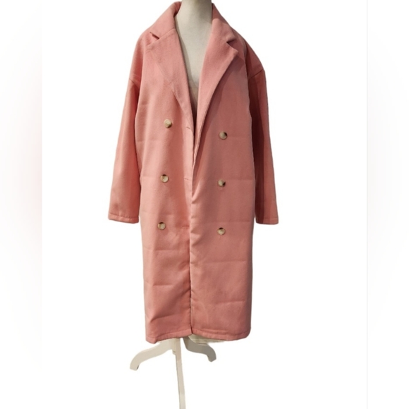 COPY - Pink Light Weight Trench Style Coat - Picture 6 of 7